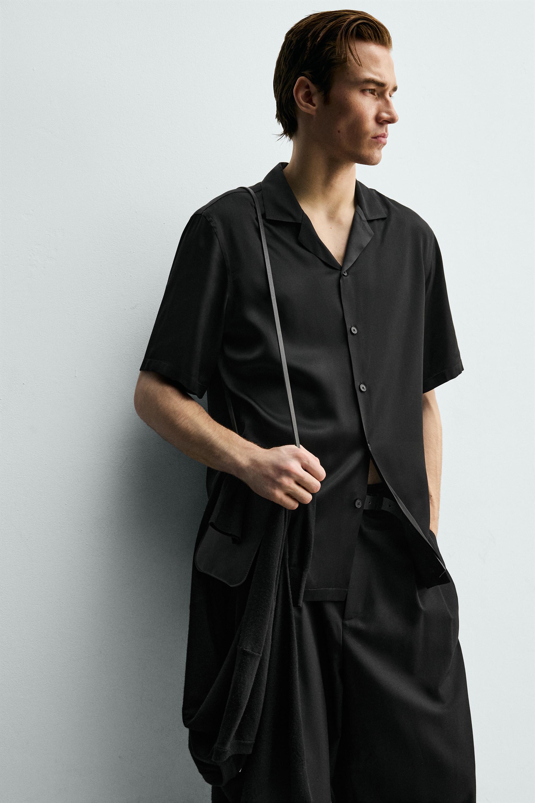 RELAXED FIT SATIN EFFECT SHIRT